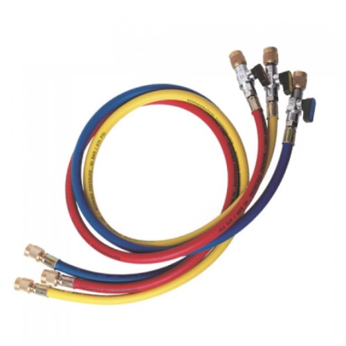 ca-ccl Set 3 furtunuri cu robinet CA-CCL-60-1/2"- 20UNF |150cm,1/4"x5/16",R410/R32| REFCO