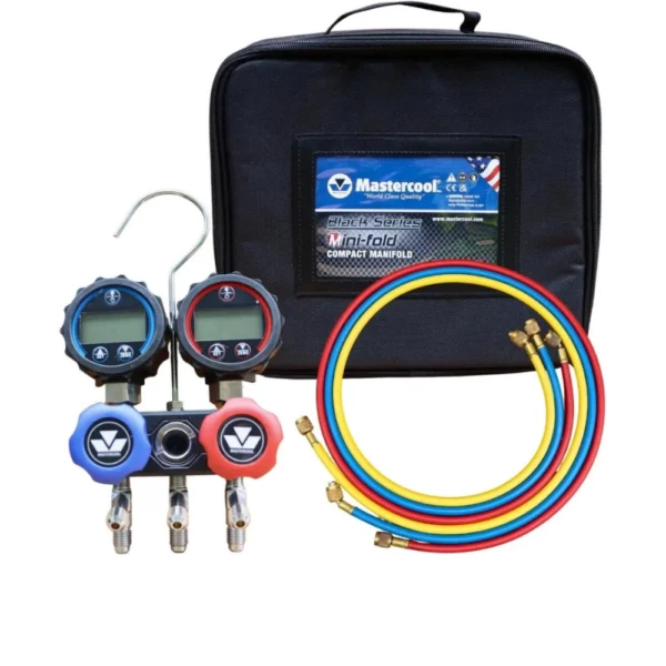 Manometru Mastercool digital mini-fold compact cu robinet pentru R32 / R410 – 94261-JT